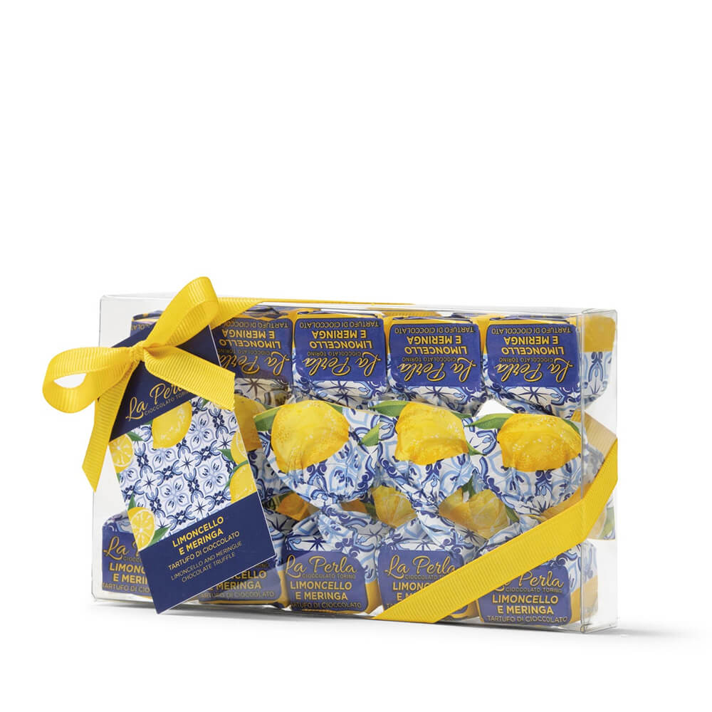 La Perla Limoncello and Meringue White Chocolate Truffles in Box 145g